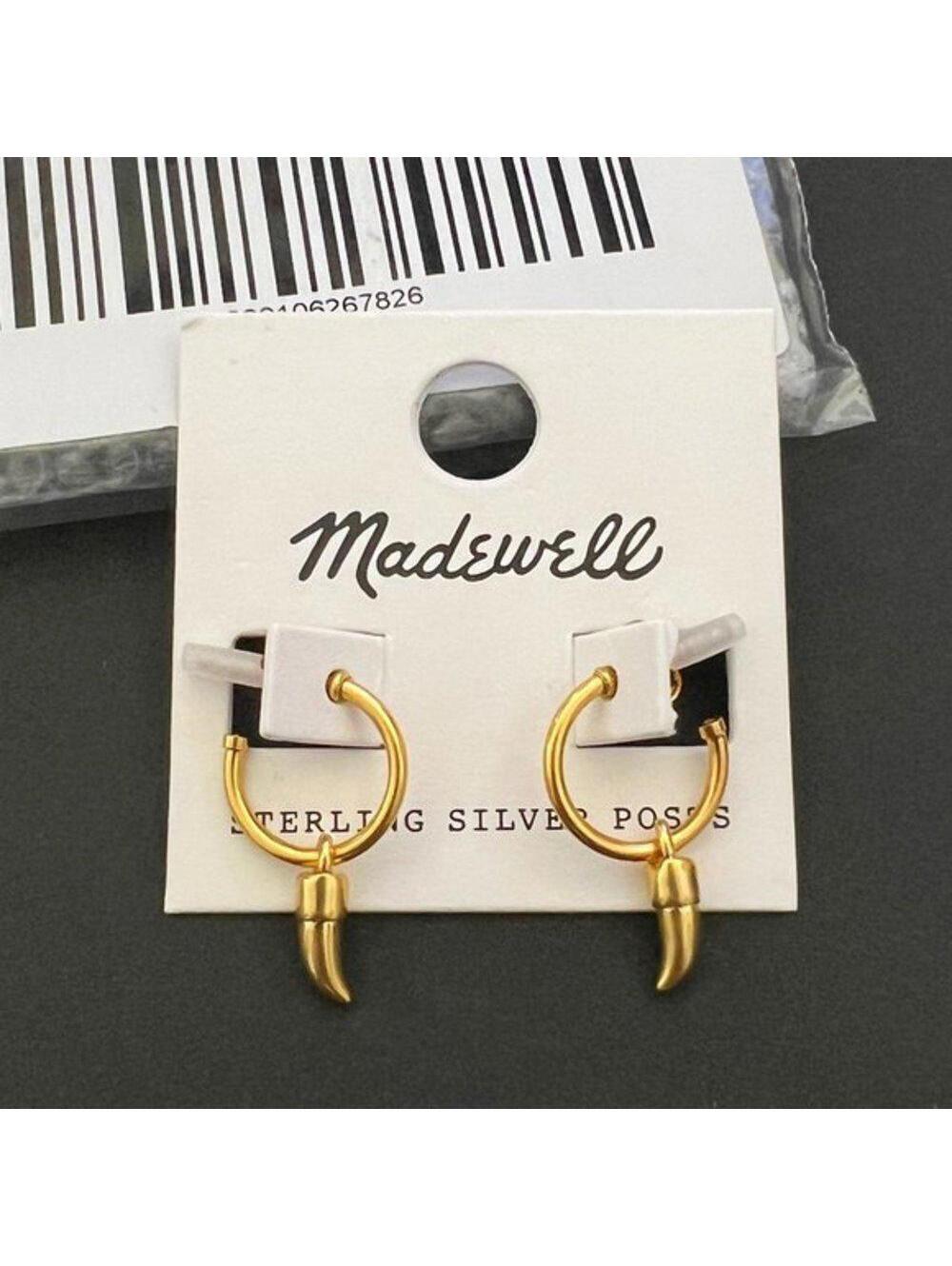 Madewell Horn Charm Hoop Earrings